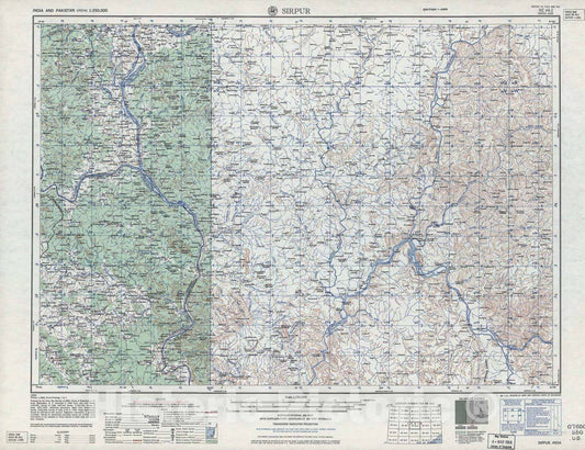 Historic 1955 Map - India and Pakistan 1:250,000. - Sirpur, 1963
