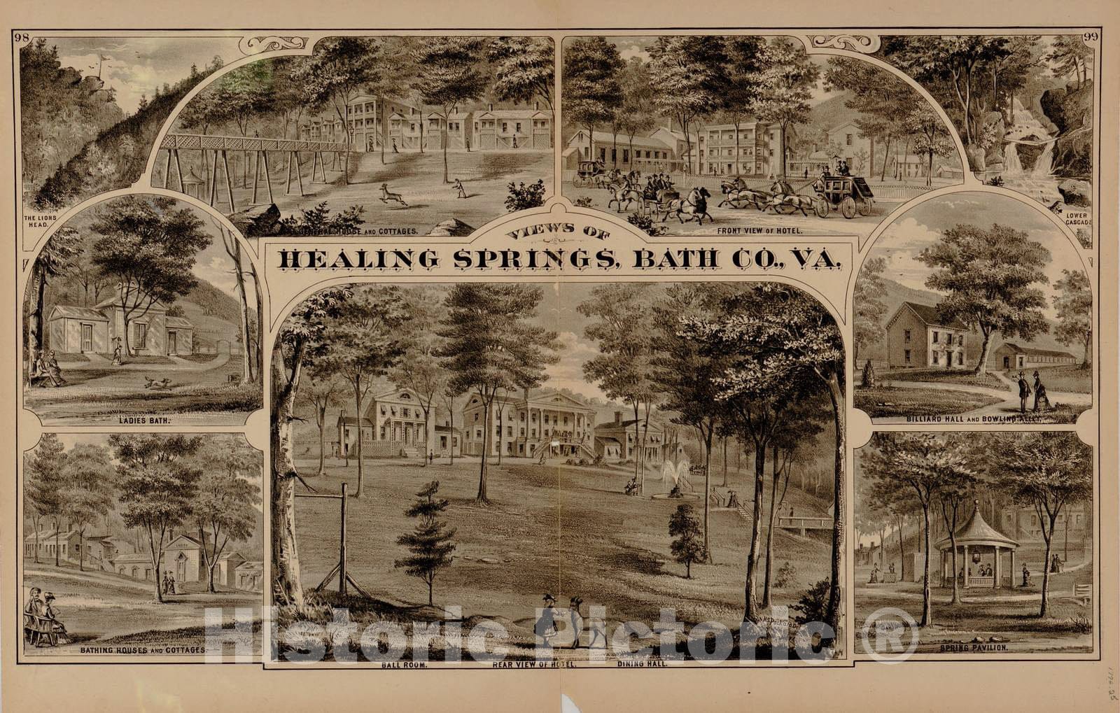 Historic 1877 Map - Illustrated Atlas of The City of Richmond, Va. - Healing Springs Bath Co.