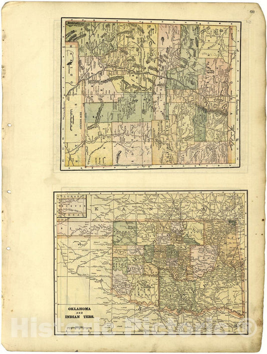Historic 1896 Map - Riddell's Greene County Atlas, 1896. - New Mexico; Oklahoma and Indian Ters. - Riddell's Atlas of Greene County, Ohio :