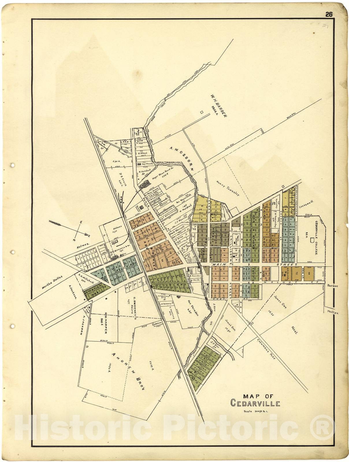 Historic 1896 Map - Riddell's Greene County Atlas, 1896. - Cedarville Township - Riddell's Atlas of Greene County, Ohio :