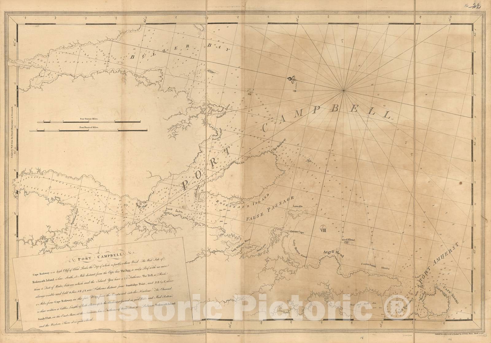 Historic 1800 Map - The Atlantic Neptune - Port Campbell