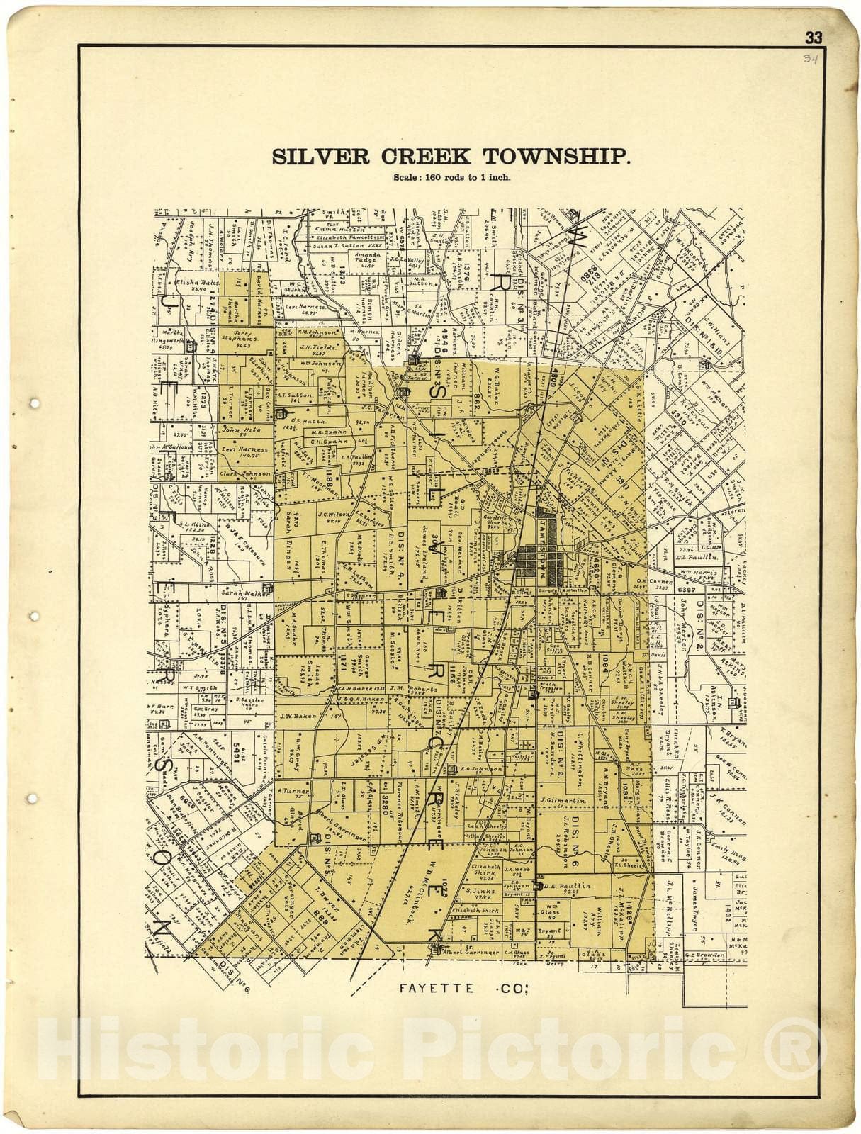Historic 1896 Map - Riddell's Greene County Atlas, 1896. - Silver Creek Township - Riddell's Atlas of Greene County, Ohio :