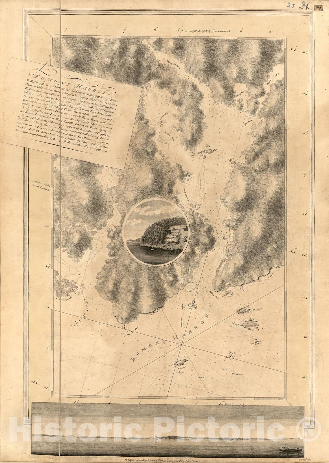 Historic 1800 Map - The Atlantic Neptune - Egmont Harbor