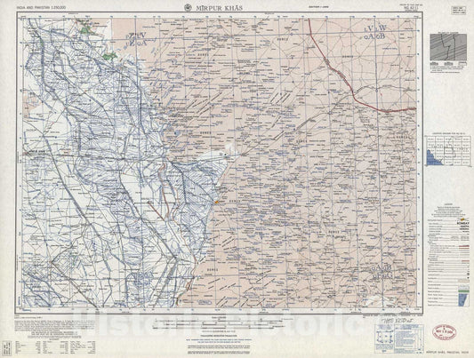 Historic 1955 Map - India and Pakistan 1:250,000. - Mirpur Khas, India, Pakistan 1959