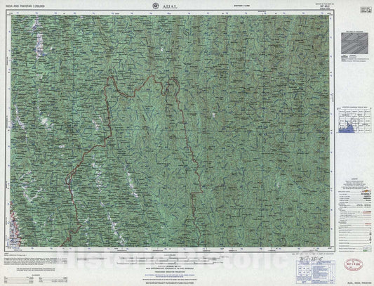 Historic 1955 Map - India and Pakistan 1:250,000. - Aijal,1960