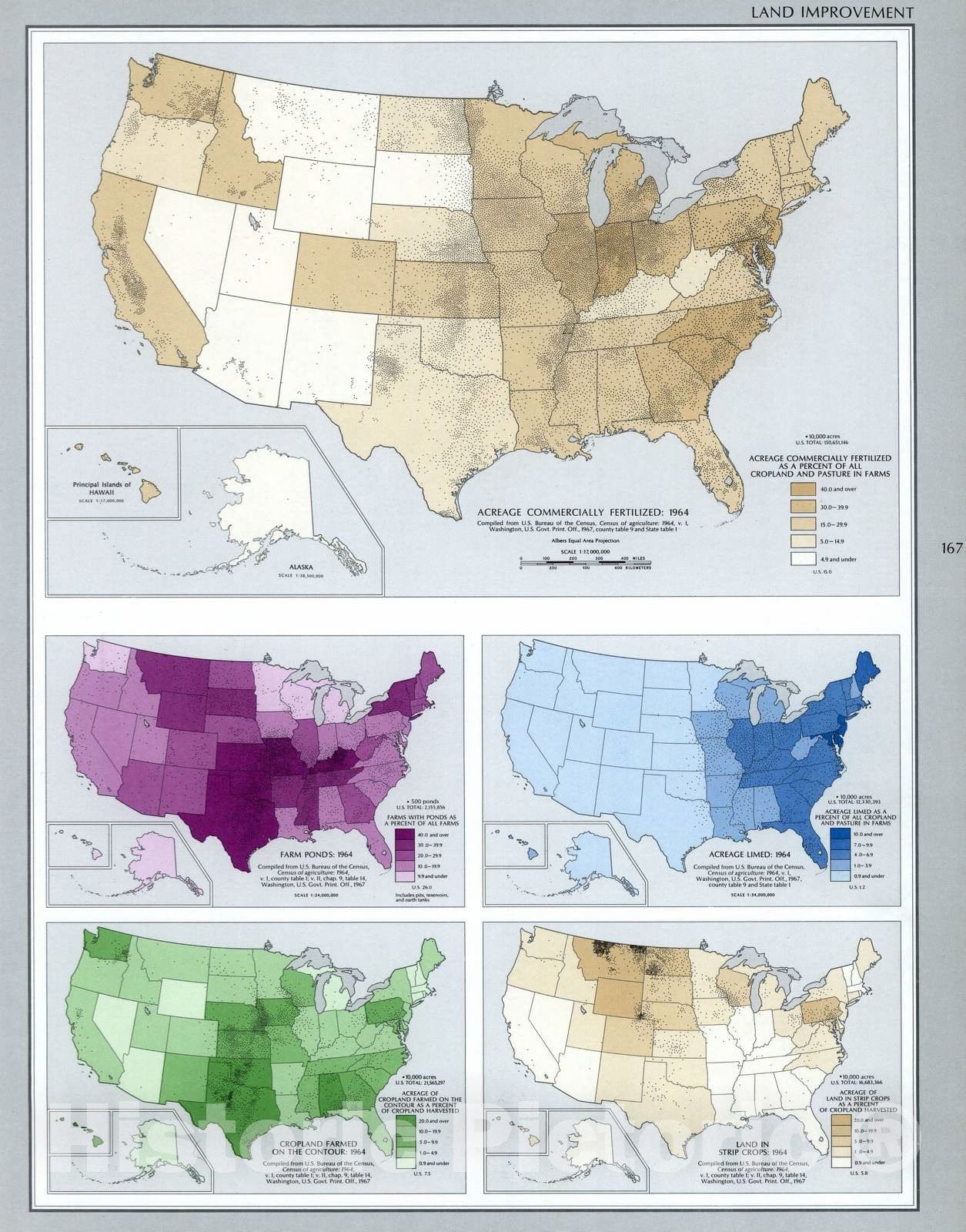 Historic 1970 Map - The National Atlas of The United States of America. - Land Use (Continued) 2