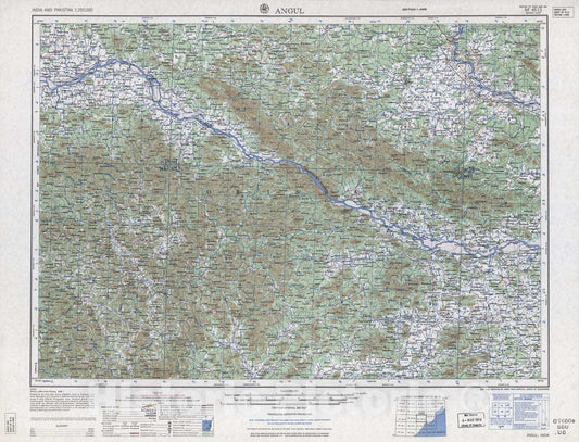 Historic 1955 Map - India and Pakistan 1:250,000. - Angul, 1962