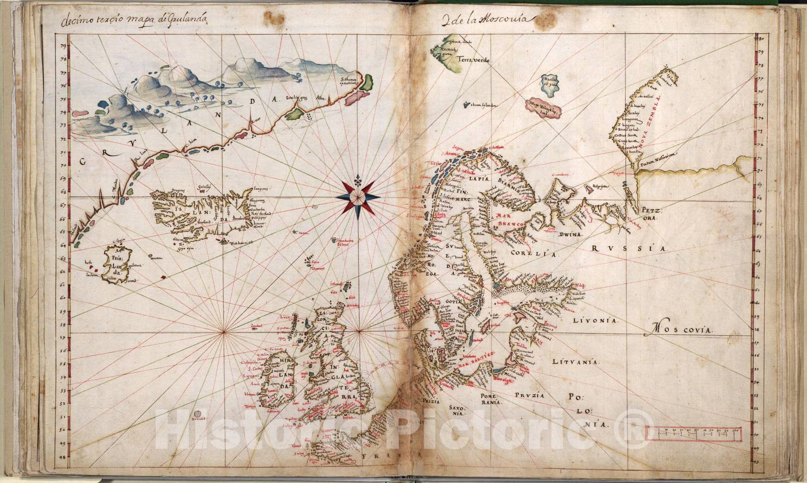Historic 1630 Map - Taboas geraes de toda a navegaÃ§Ã£o - Northern Europe - 1692