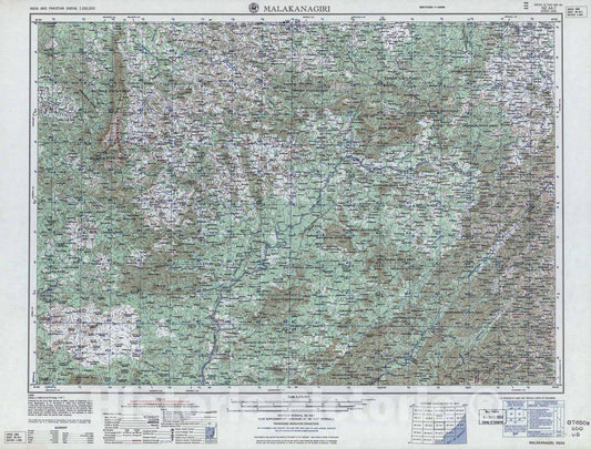 Historic 1955 Map - India and Pakistan 1:250,000. - Malakanagiri, 1963