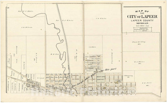 Historic 1893 Map - Atlas and Directory of Lapeer County, Michigan - Map of The City of Lapeer 3