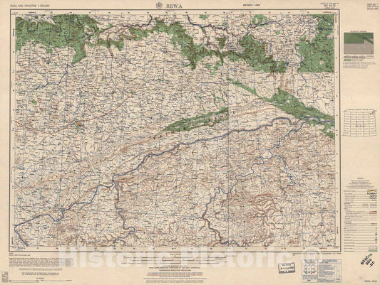Historic 1955 Map - India and Pakistan 1:250,000. - Rewa, India 1959