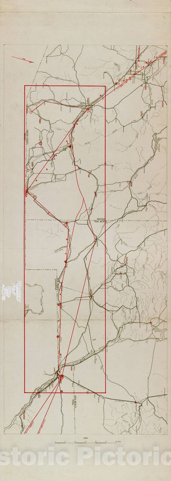 Historic 1924 Map - Aeronautical Strip maps of The United States. - No. 30 Recto, 1932 - Air Corps map