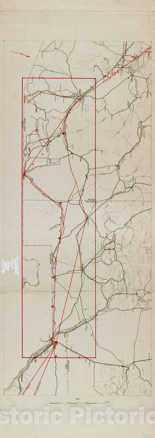 Historic 1924 Map - Aeronautical Strip maps of The United States. - No. 30 Recto, 1932 - Air Corps map