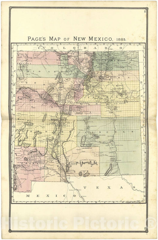Historic 1885 Map - Illustrated Atlas of Lake County, Illinois - Page's Map of New Mexico, 1885 - Atlas of Lake County, Illinois, Illustrated