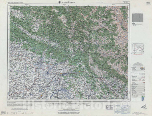 Historic 1955 Map - India and Pakistan 1:250,000. - Pathankot, 1959