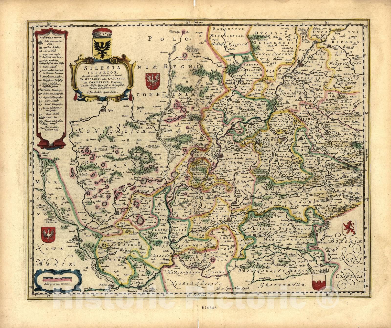 Historic 1647 Map - Le Theatre du Monde, ou, Novvel Atlas - Lower Sile ...