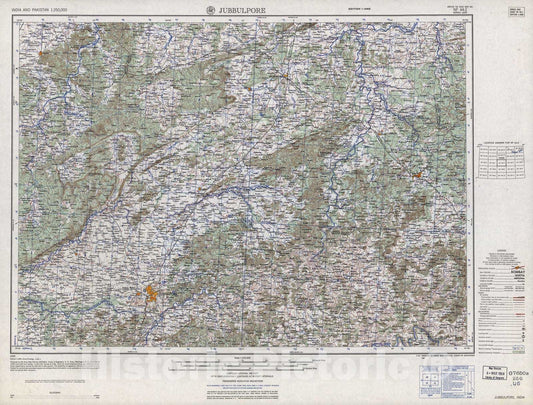 Historic 1955 Map - India and Pakistan 1:250,000. - Jubbulpore, 1962