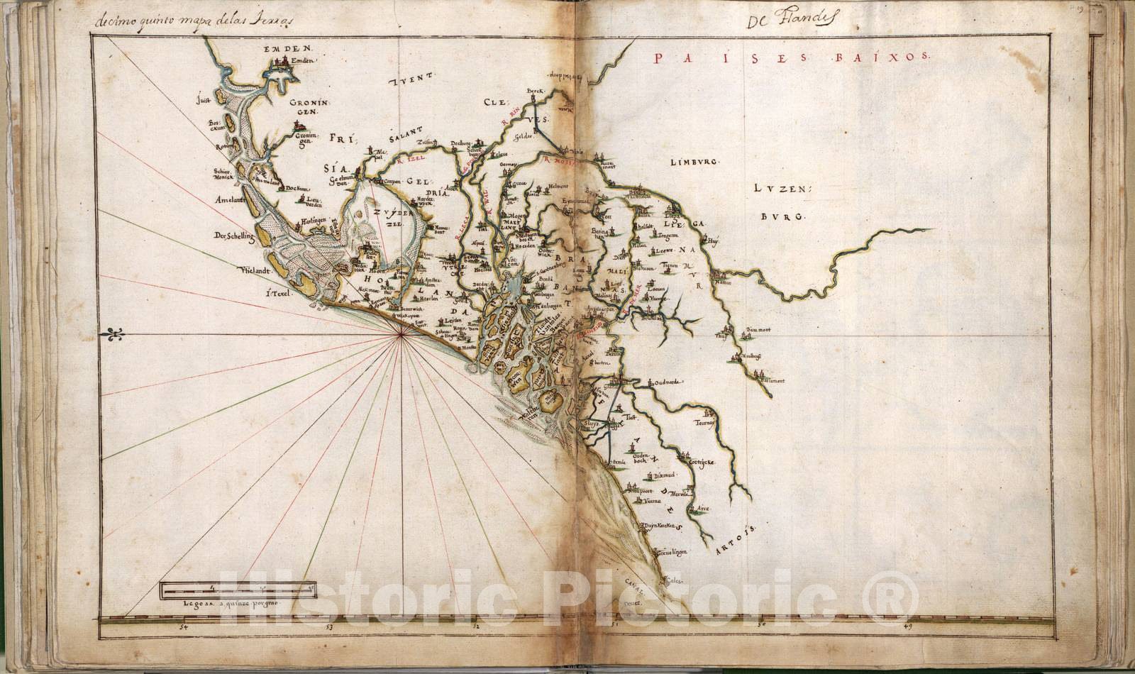 Historic 1630 Map - Taboas geraes de toda a navegaÃ§Ã£o - Holland - 1692