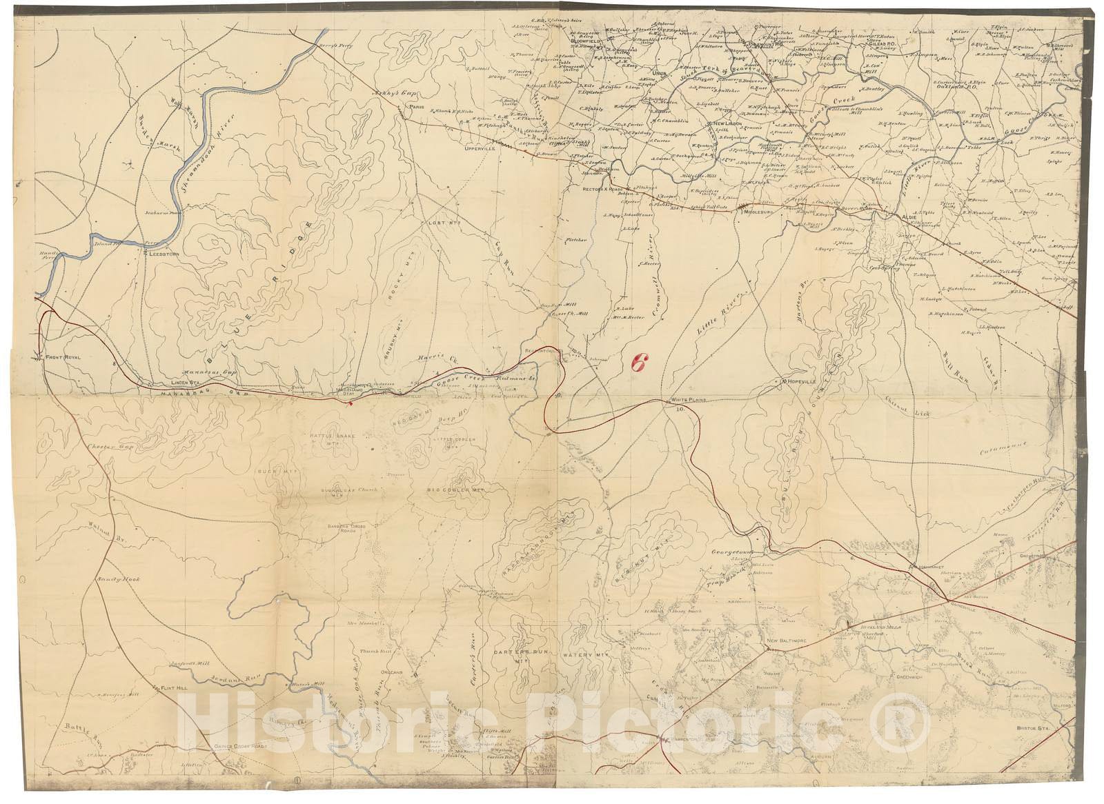 Historic 1864 Map - Central Virginia. - Sheet 6