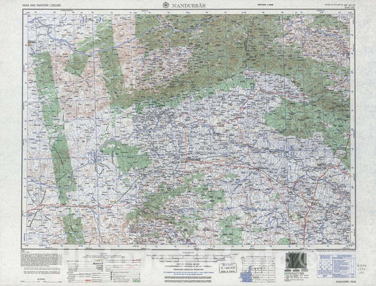 Historic 1955 Map - India and Pakistan 1:250,000. - Nandurbar, 1963
