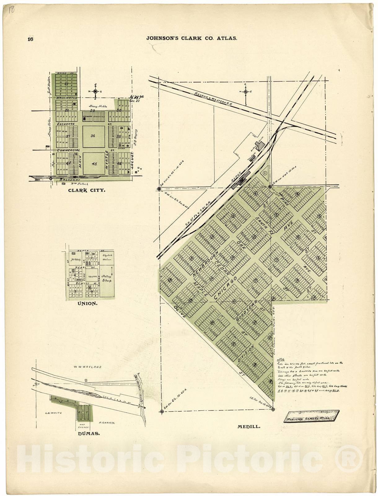 Historic 1896 Map - Johnson's Atlas, Clark County, Missouri - Johnson's Clark Co. Directory - Johnson's Clark Co. Atlas 1