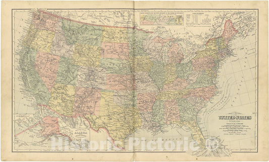 Historic 1893 Map - Plat Book of Woodford County, Illinois - Gray's New Map of United States