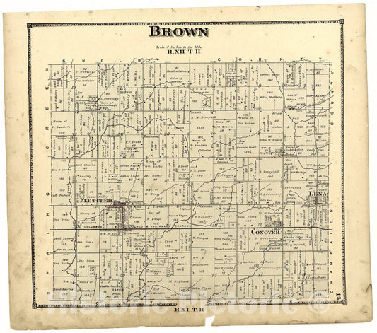 Historic 1871 Map - Atlas of Miami Co, Ohio - Brown - Atlas of Miami County, Ohio