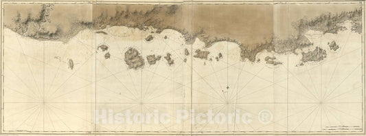 Historic 1800 Map - The Atlantic Neptune - Gulf of St Lawerance from River Saint John to Genevieve