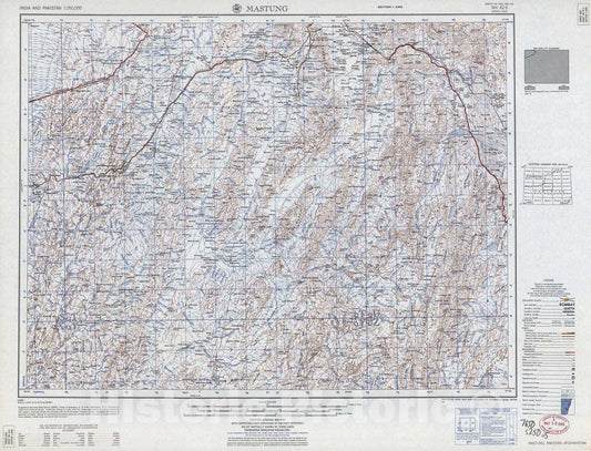 Historic 1955 Map - India and Pakistan 1:250,000. - Matsung, Pakistan, Afghanistan 1959