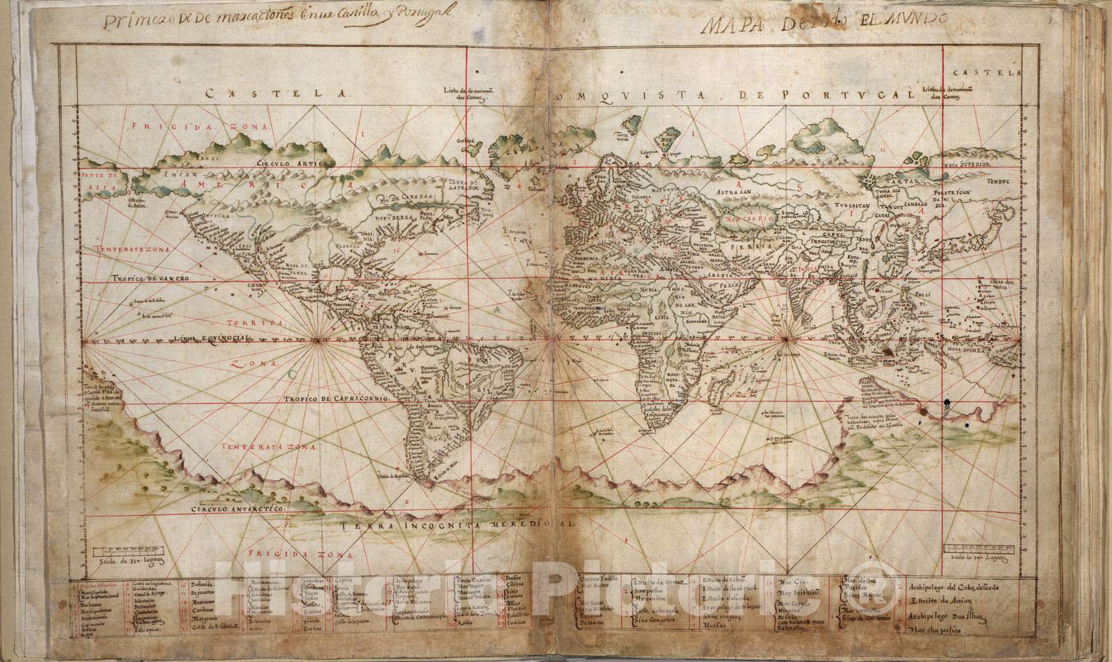 Historic 1630 Map - Taboas geraes de toda a navegaÃ§Ã£o - World - 1692