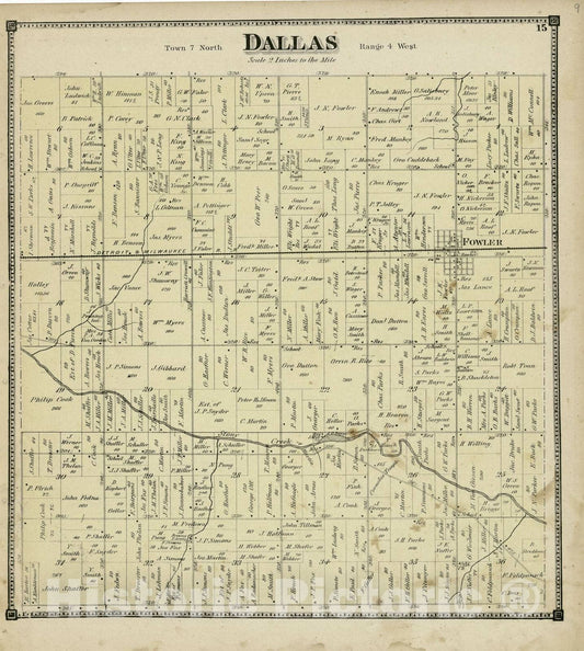Historic 1873 Map - Atlas of Clinton County, Michigan - Dallas