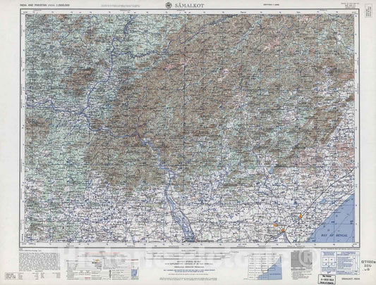 Historic 1955 Map - India and Pakistan 1:250,000. - Samalkot, 1963