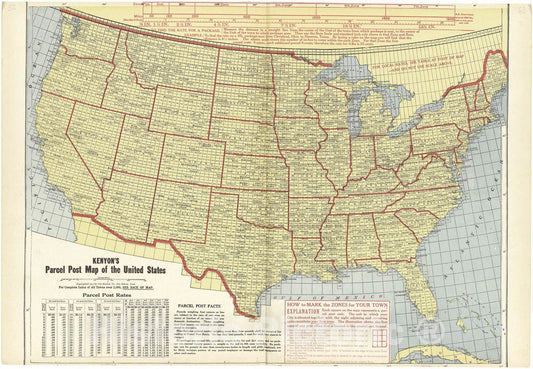 Historic 1914 Map - Atlas and plat Book of Jasper County, Iowa - Kenyon's Parcel Post Map of The United States - Standard Atlas and Directory of Jasper County, Iowa