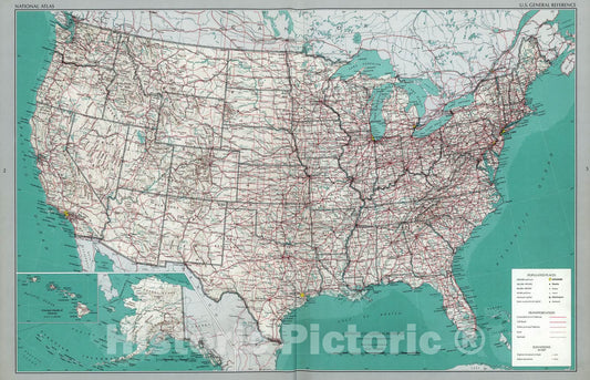 Historic 1970 Map - The National Atlas of The United States of America. - U.S. General Reference