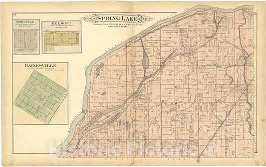 Historic 1891 Map - Plat Book of Tazewell County, Illinois - Spring Lake