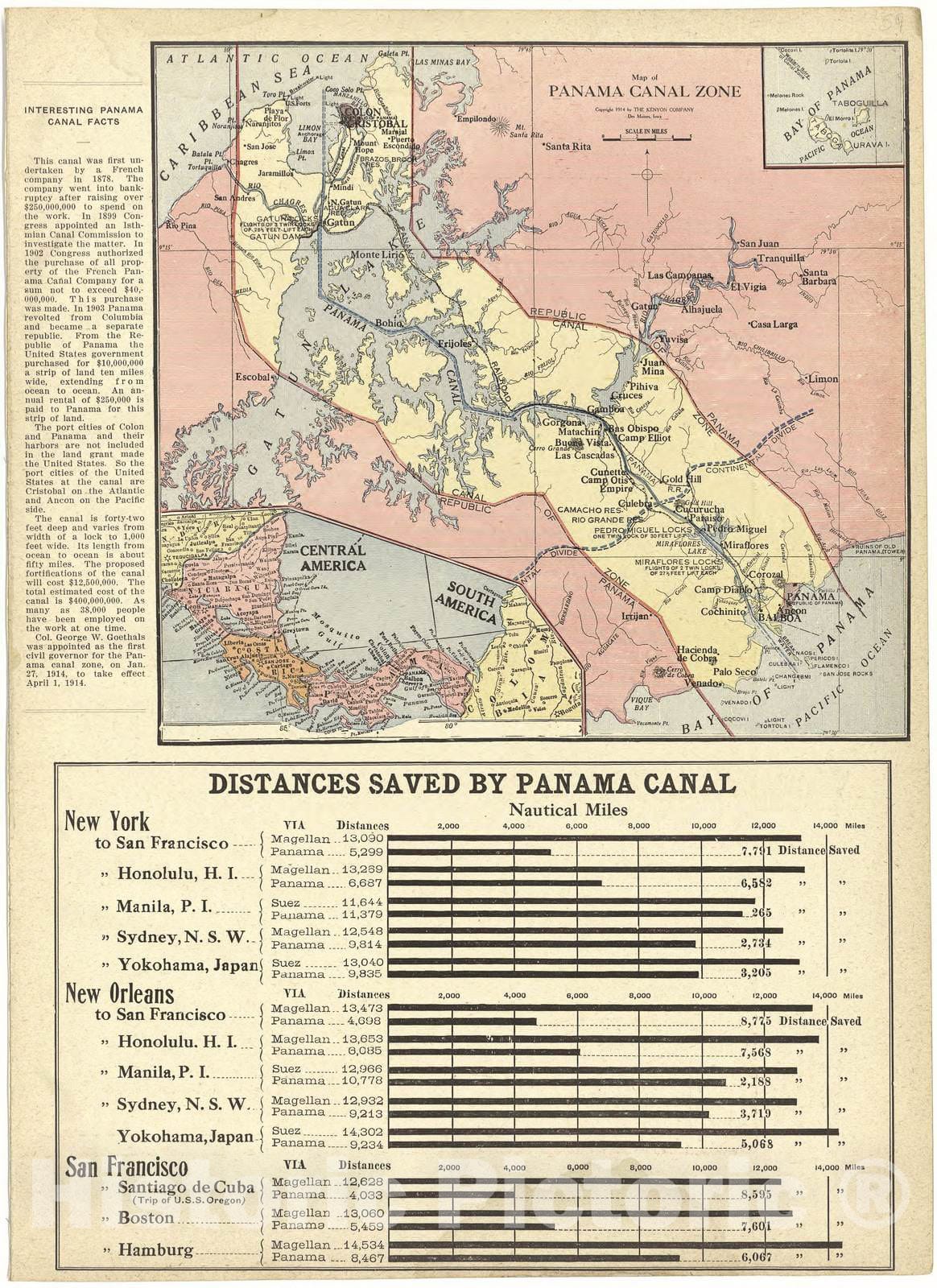 Historic 1914 Map - Atlas and plat Book of Jasper County, Iowa - Map of Panama Canal Zone - Standard Atlas and Directory of Jasper County, Iowa
