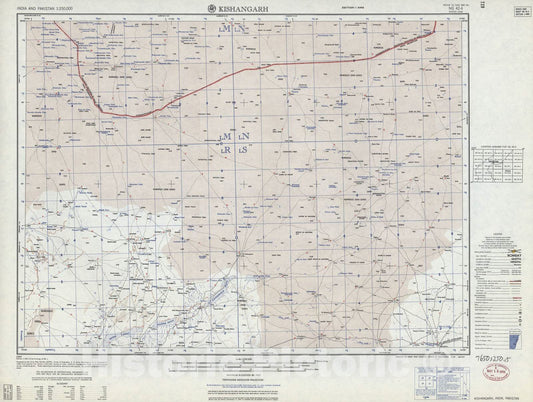 Historic 1955 Map - India and Pakistan 1:250,000. - Kishangarh, India, Pakistan 1959