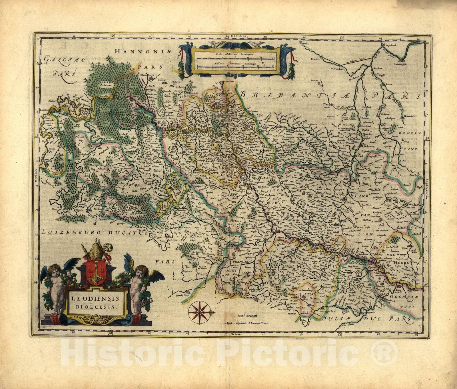 Historic 1647 Map - Le Theatre du Monde, ou, Novvel Atlas - Bishopric of Liege - Novvel Atlas