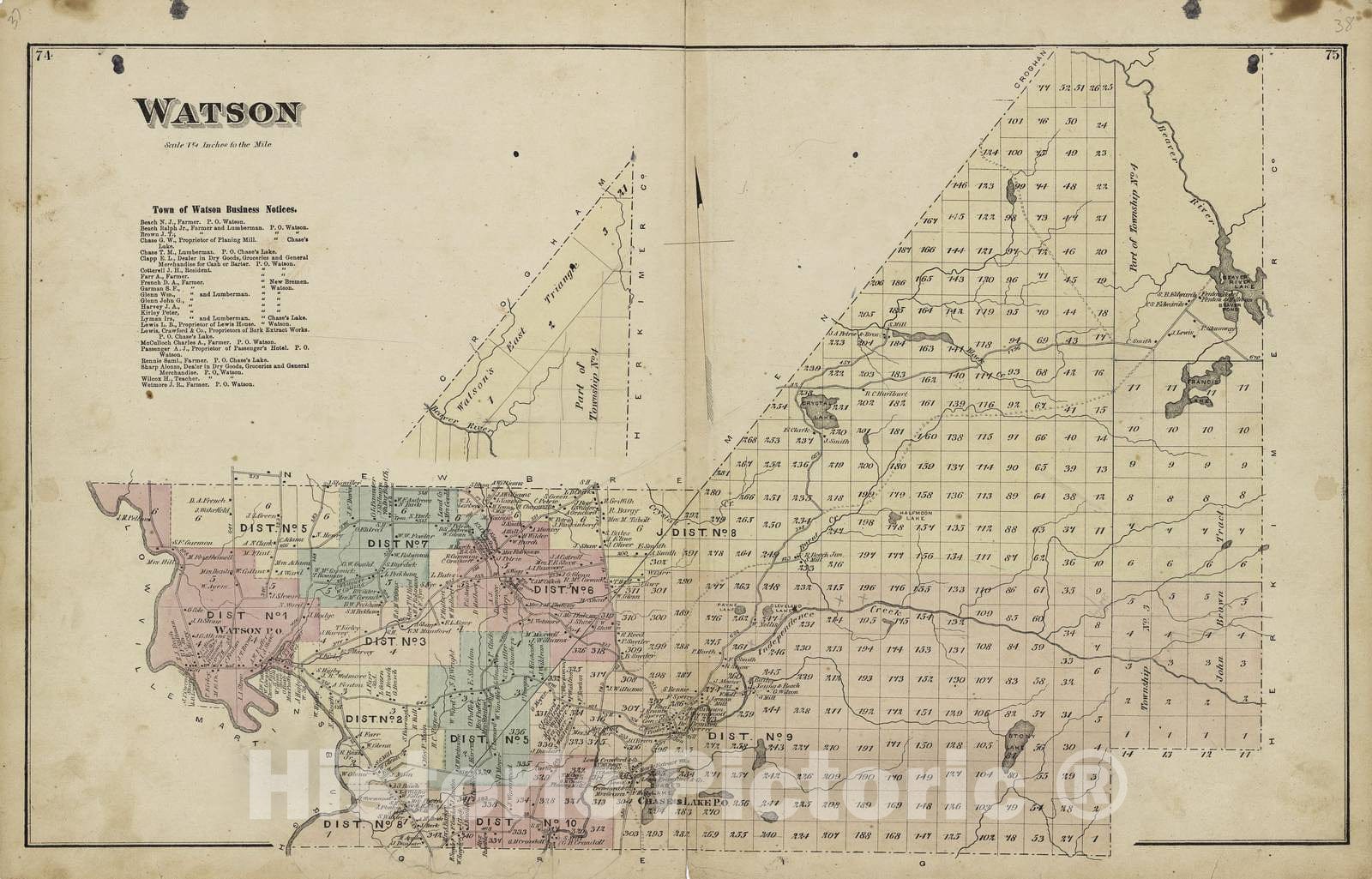 Historic 1875 Map - Atlas of Lewis Co, New York - Watson - Atlas of Lewis County, New York