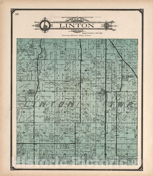 Historic 1907 Map - Standard Atlas of Vigo County, Indiana : Including a plat Book of The Villages, Cities and townships of The County - Centerville - County of Vigo, Indiana