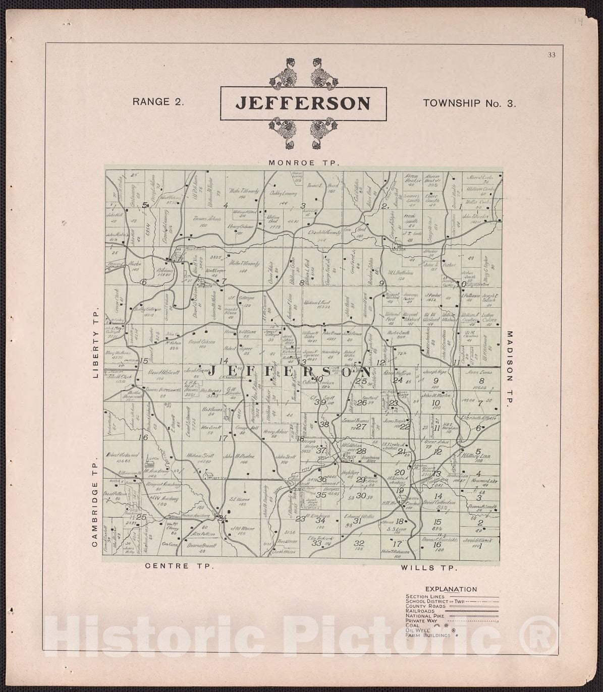 Historic 1902 Map - Illustrated Atlas of Guernsey County, Ohio. - Richland - Atlas of Guernsey County, Ohio