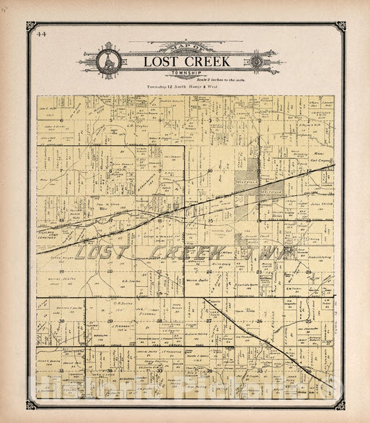 Historic 1907 Map - Standard Atlas of Vigo County, Indiana - Lost Creek Township - County of Vigo, Indiana