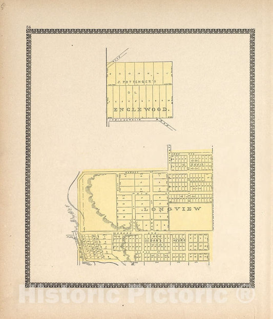 Historic 1898 Map - The Revised Montgomery County Atlas - Englewood; Longview - Illustrated Atlas of Montgomery County, Indiana