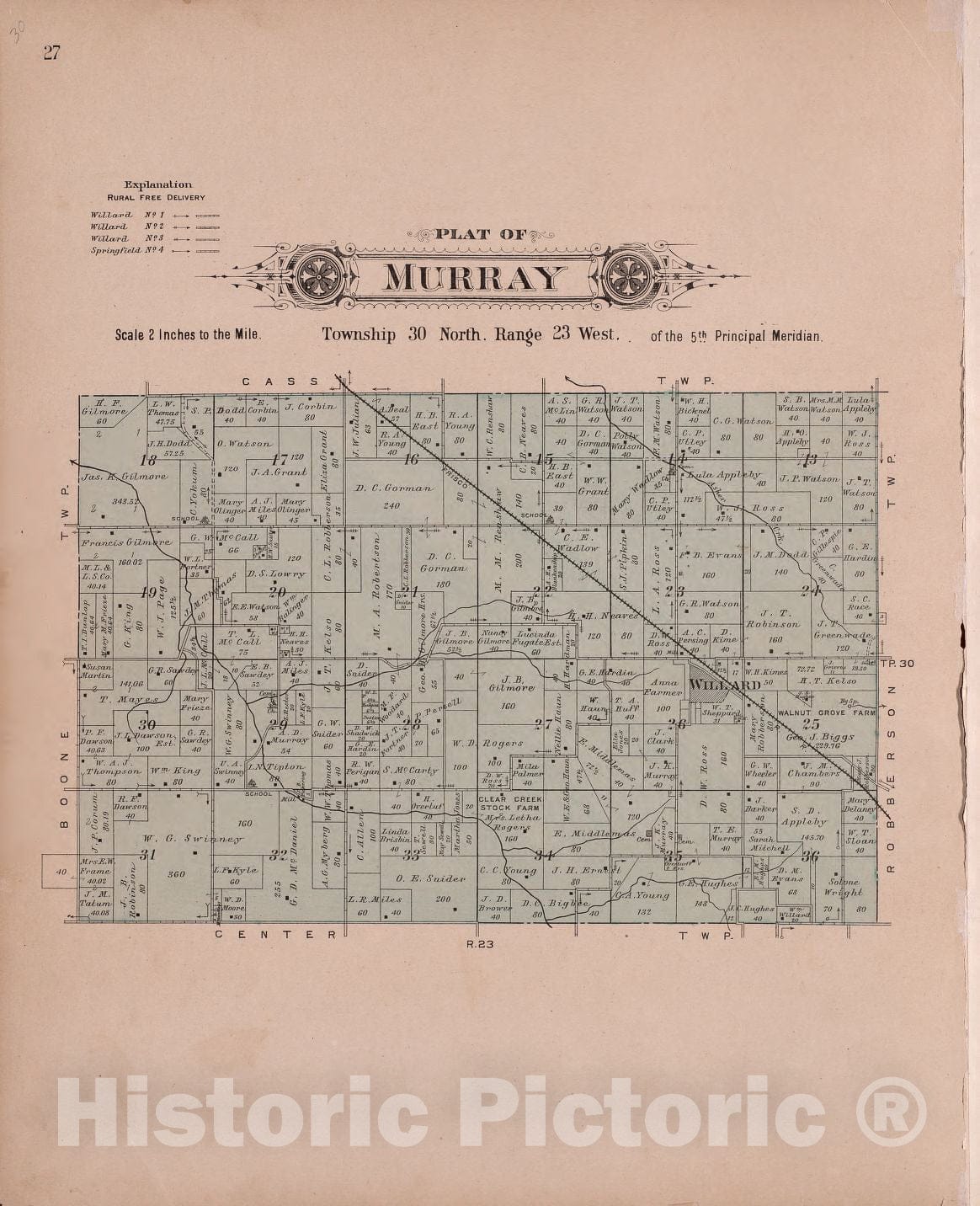Historic 1904 Map - Plat Book of Greene County, Missouri - Murray