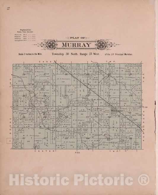 Historic 1904 Map - Plat Book of Greene County, Missouri - Murray