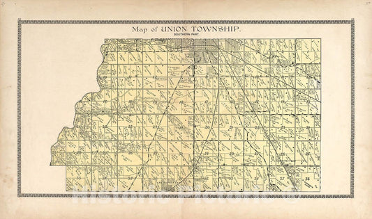 Historic 1898 Map - The Revised Montgomery County Atlas - Map of Union Township - Illustrated Atlas of Montgomery County, Indiana 1