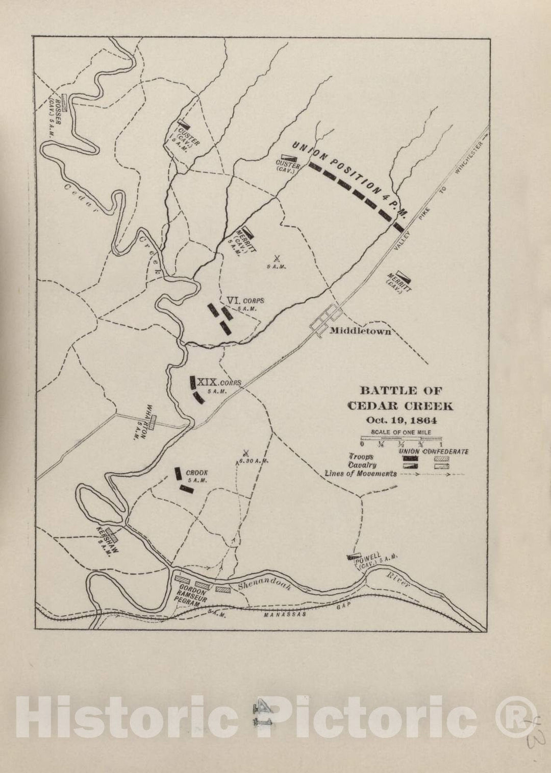 Historic 1914 Map - Campaigns of The American Civil War-Atlas - Battle of Fredericksburg, Dec. 13, 1862 - American Civil War Atlas