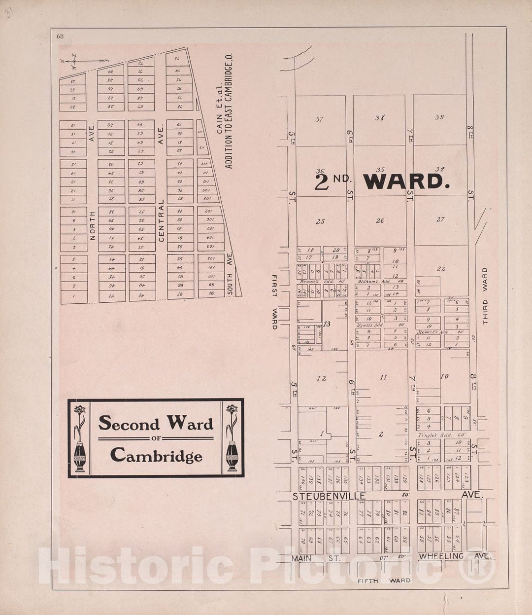 Historic 1902 Map - Illustrated Atlas of Guernsey County, Ohio. - Fifth Ward of Cambridge - Atlas of Guernsey County, Ohio 2