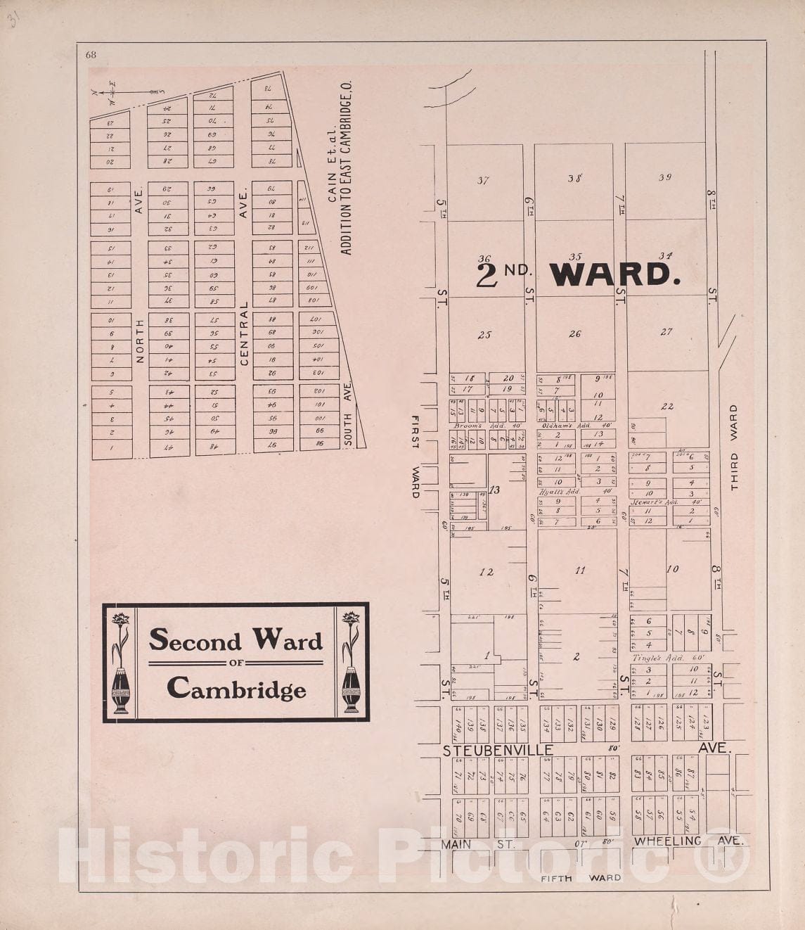 Historic 1902 Map - Illustrated Atlas of Guernsey County, Ohio. - Fifth Ward of Cambridge - Atlas of Guernsey County, Ohio 2