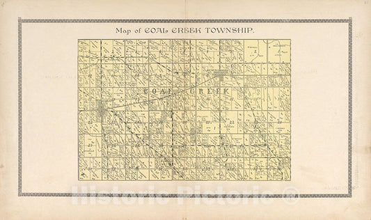 Historic 1898 Map - The Revised Montgomery County Atlas - Map of Coal Creek Township - Illustrated Atlas of Montgomery County, Indiana